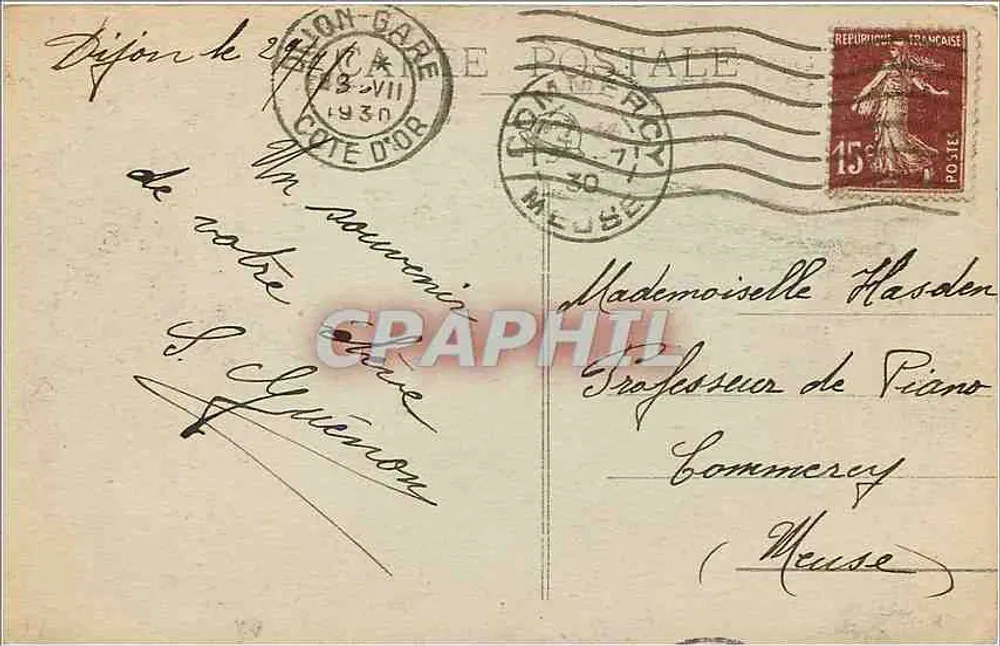 Dijon — Place Président-Wilson — editor desconhecido, n° 84 - Verso