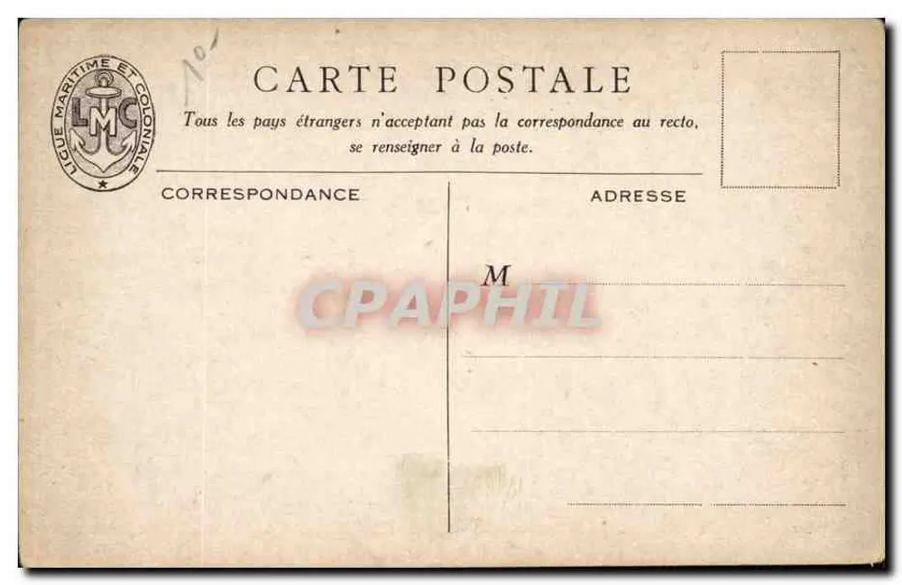 No Congo — vista de vapor a hélice — editor Ligue Maritime et Coloniale, n°104 - Verso