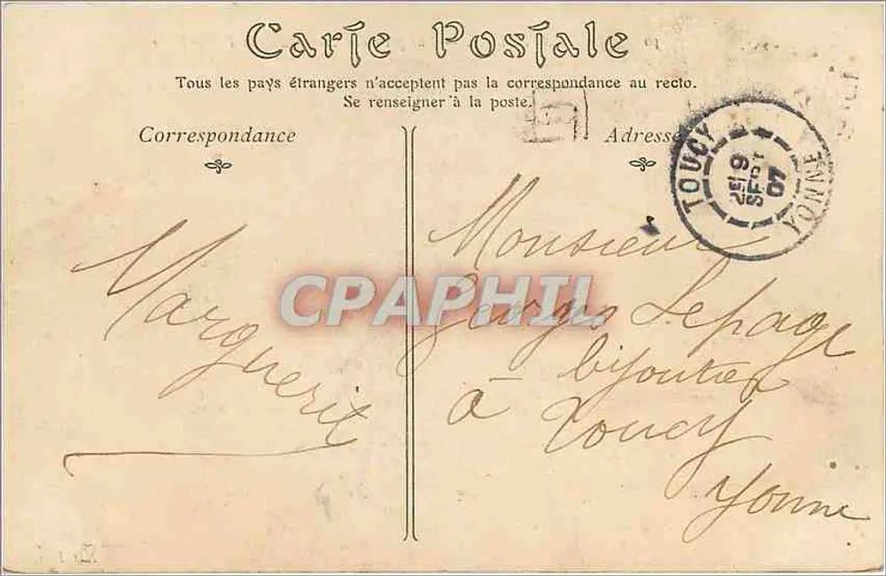 Avallon — Ansicht vom Terreaux de la Petite-Porte — unbekannter Verlag, Nr. 50 - Rückseite