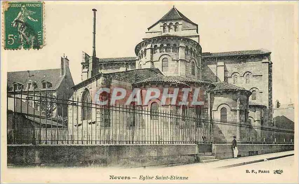 Nevers — Katedra św. Etienne — B. F., Paryż - Awers