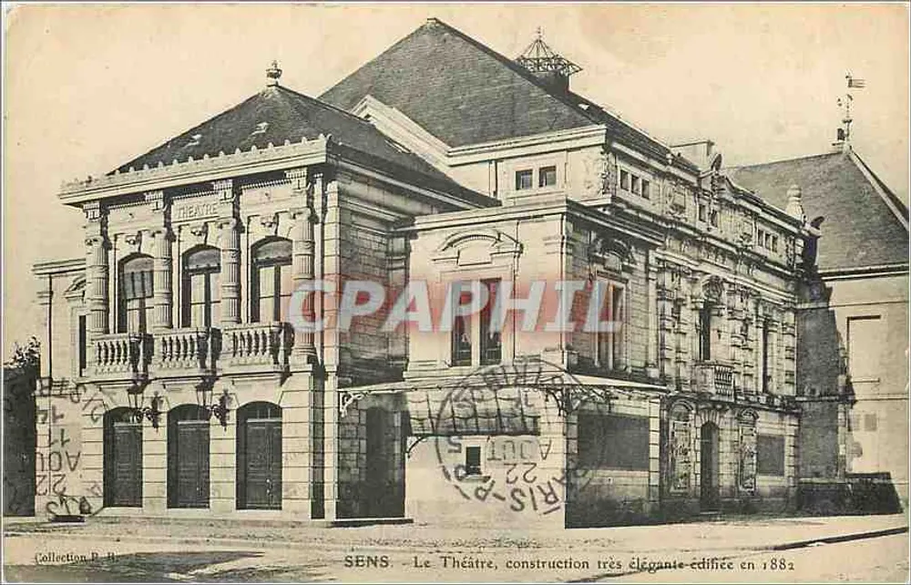 Sens — O Teatro, construção muito elegante construída em 1882 — Coleção R. H. - Frente