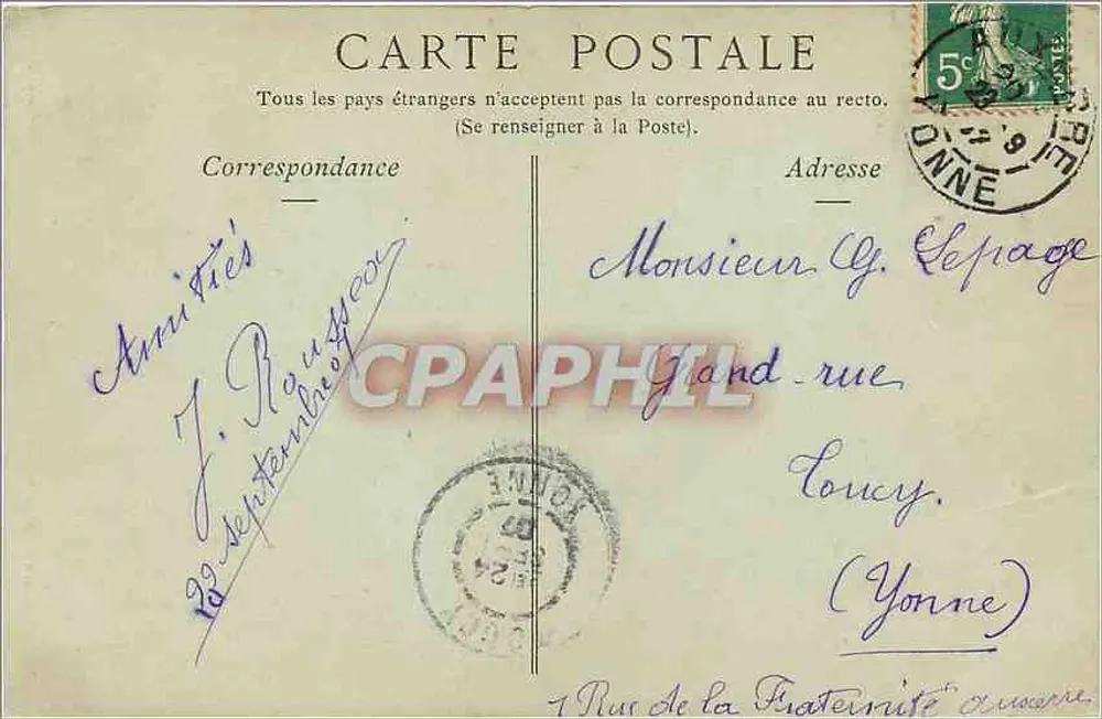 Auxerre — A Prefeitura — Toulot, Editor — Auxerre - Verso
