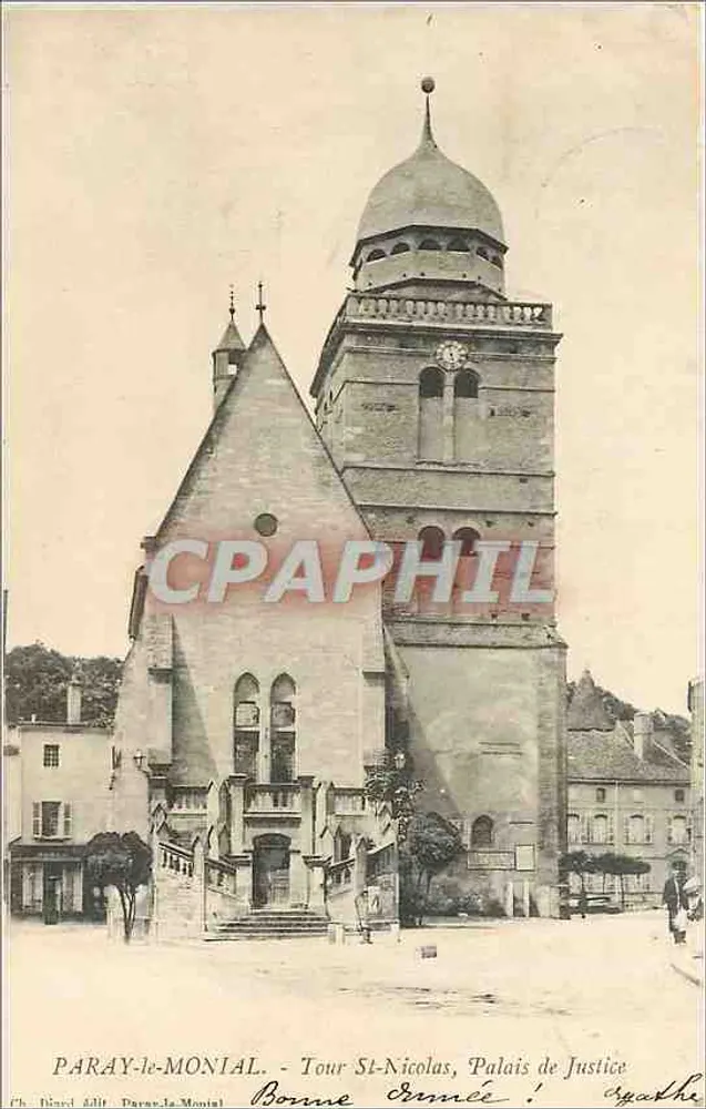 Paray-le-Monial - Turm Saint-Nicolas, Palast der Justiz - Vorderseite