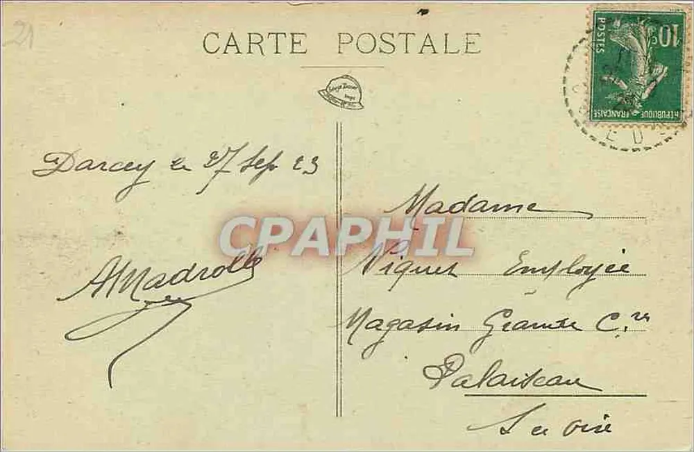 Dijon — Praça Presidente-Wilson (Anteriormente Praça do Povo) — M.A.N. 76 - Verso