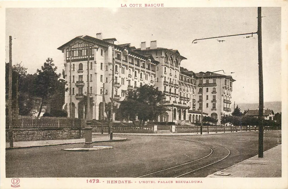 Hendaye - O Hotel Palace Eskualduma — A Costa Basca, editor Roullouse, n° 1472 - Frente