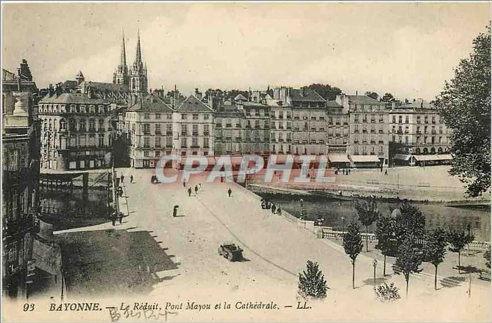 Bayonne — Der Reduit, Brücke Mayou und die Kathedrale — LL. - Vorderseite