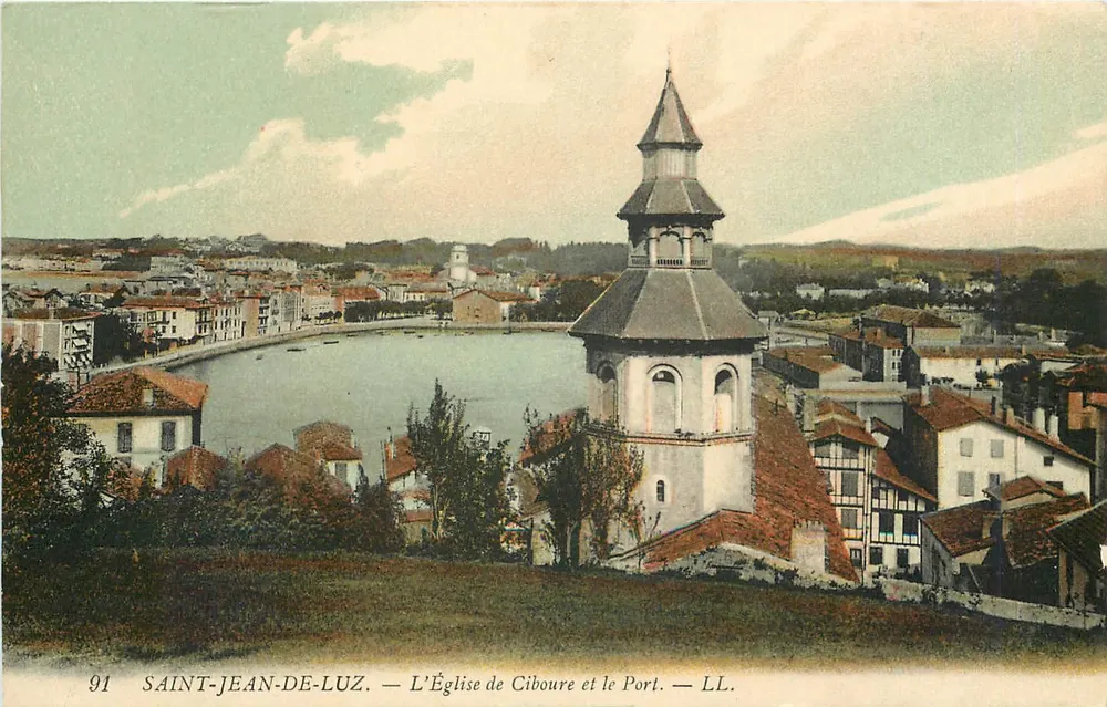 Saint-Jean-de-Luz — Die Kirche von Gibouret und der Hafen — LL. — N° 91 - Vorderseite