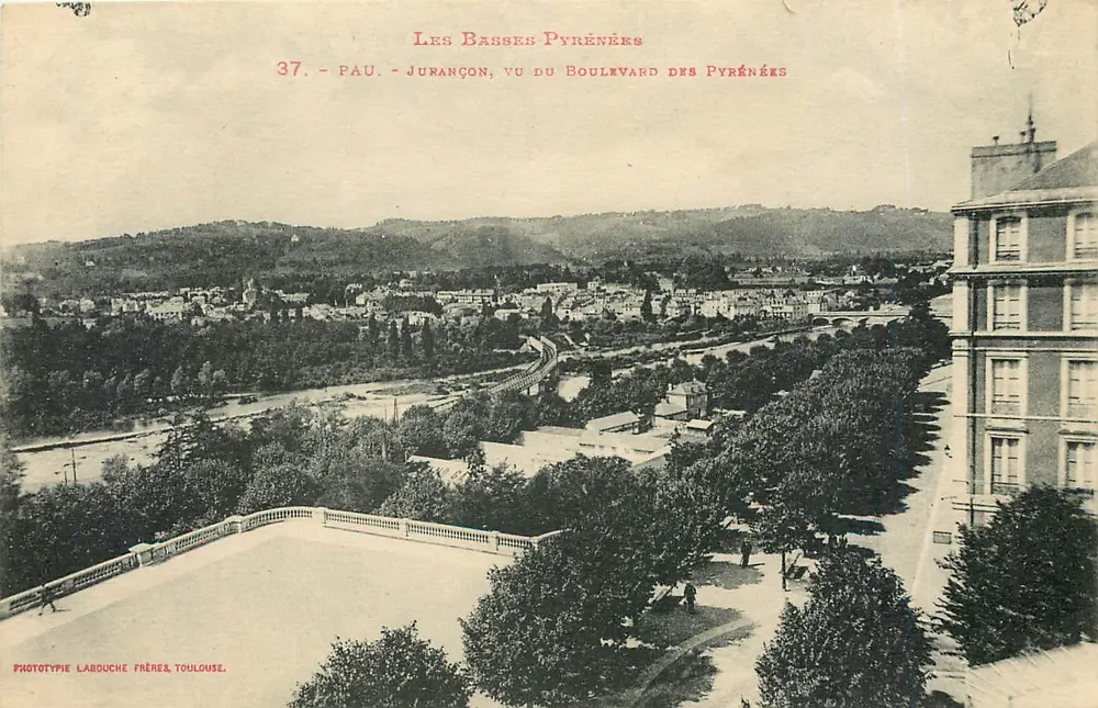 Jurançon, vista dal Boulevard des Pyrénées — Les Basses Pyrénées — Fototipia Labouche Frères, Toulouse, n°37 - Recto