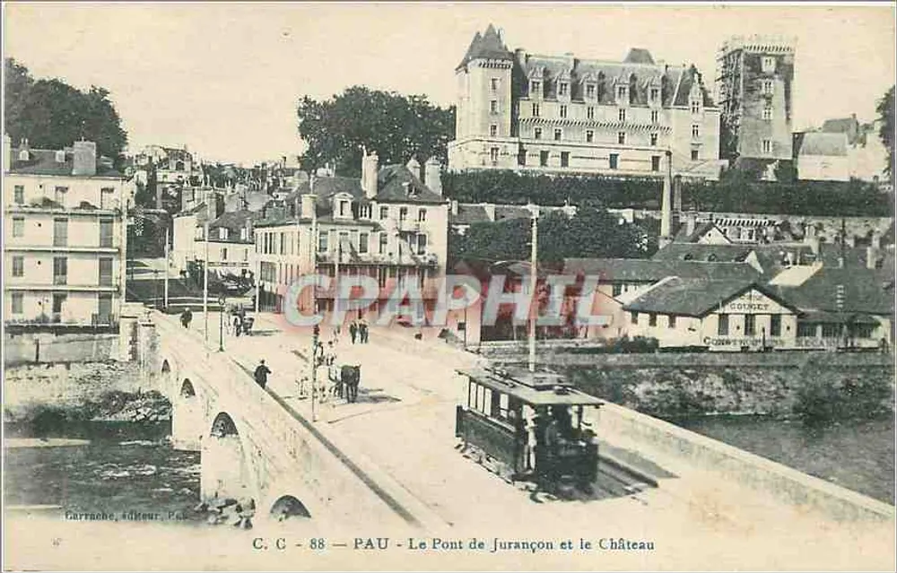PAU - Le Pont de Jurançon et le Château — Carrache, éditeur, n° 46 - Recto