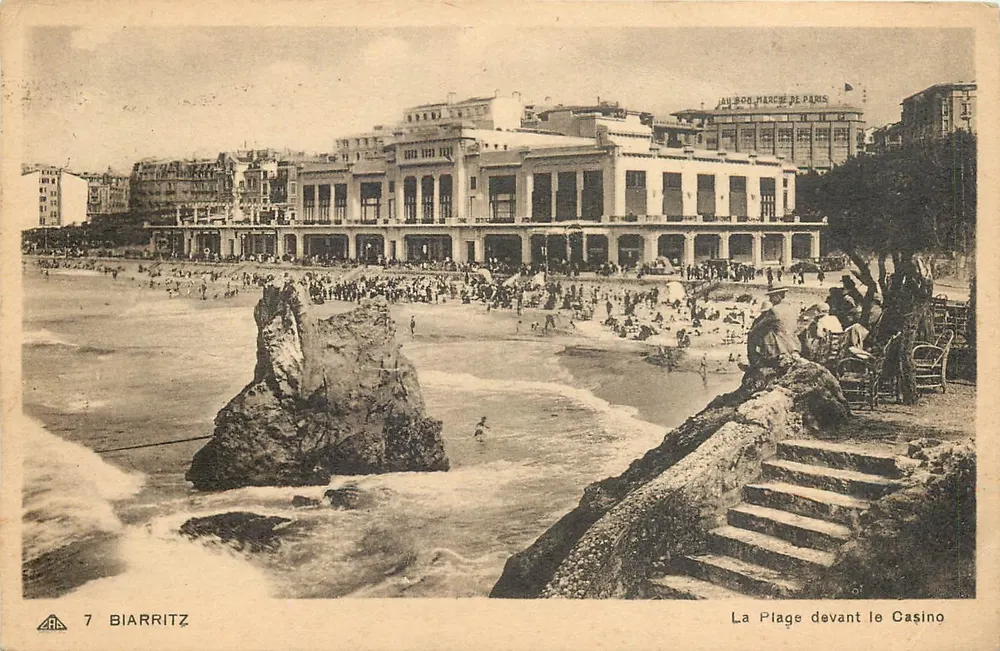 Biarritz — A Praia em frente ao Casino — Cie des Arts Photographiques - Frente