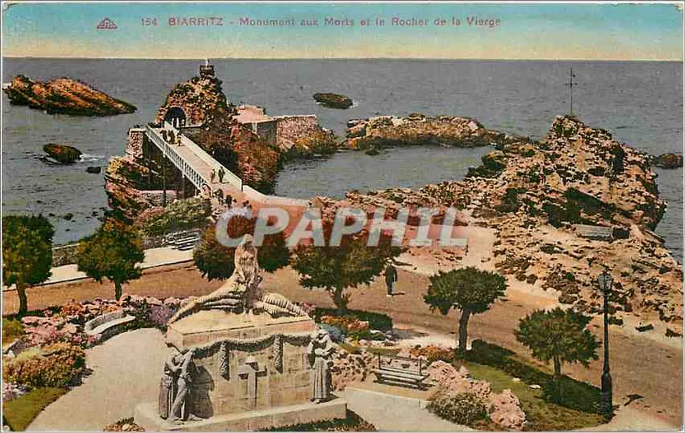 Biarritz - Monument aux Morts und der Rocher de la Vierge - Vorderseite