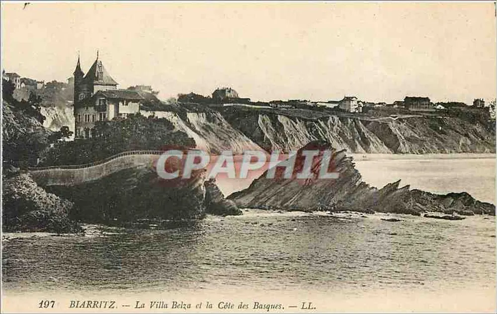 Biarritz — La Villa Belza et la Côte des Basques — LL. n° 197 - Recto