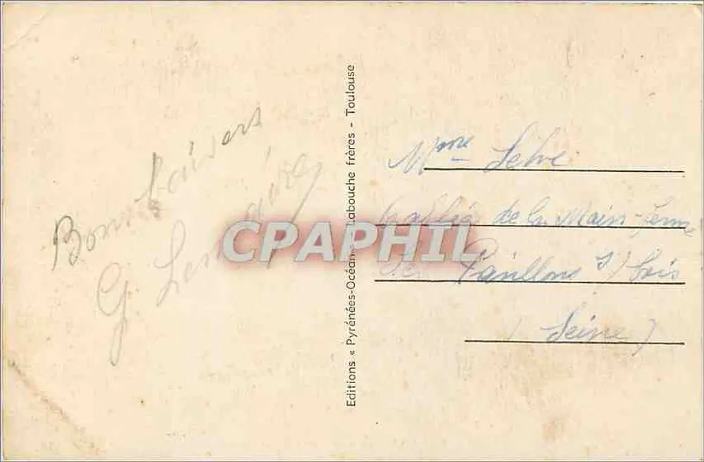 Biarritz - La plage et les deux casinos — Éditeur : LF, n° 1302 - Verso