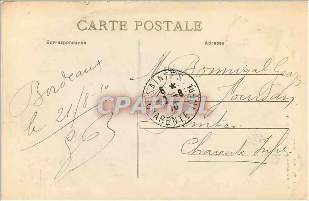 Bordeaux — Monument dos Girondinos — A.H. 56 - Verso