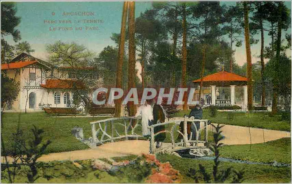 Apachon — Parc vers le tennis, le fond du parc — Lévy et Neubrun, Paris - Recto
