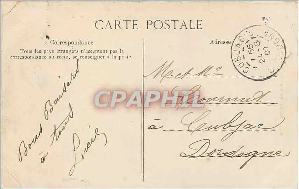 Bordeaux - Exposition Maritime Internationale 1907 — Le Grand Palais, éditeur M.D. - Rückseite