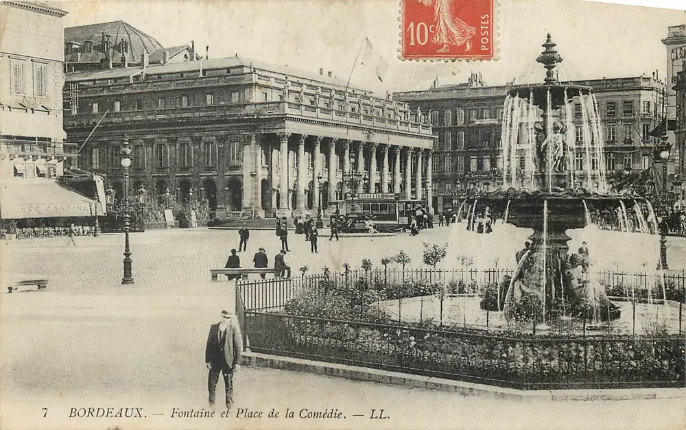Bordeaux — Fontaine et Place de la Comédie — LL. - Recto