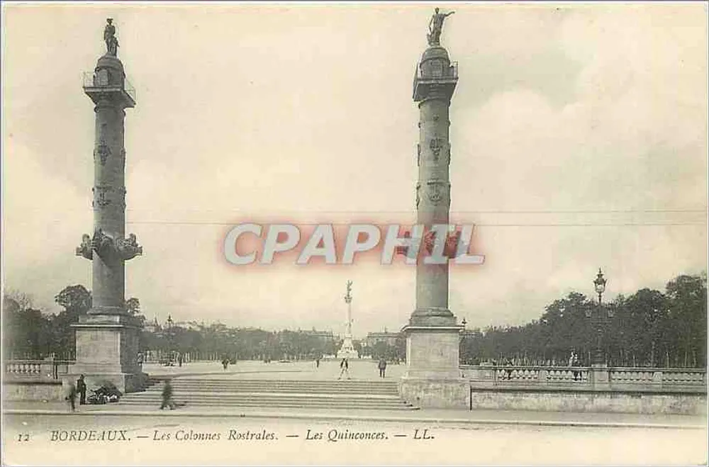 Bordeaux — As Colunas Rostrais — Os Quinconces — LL. - Frente