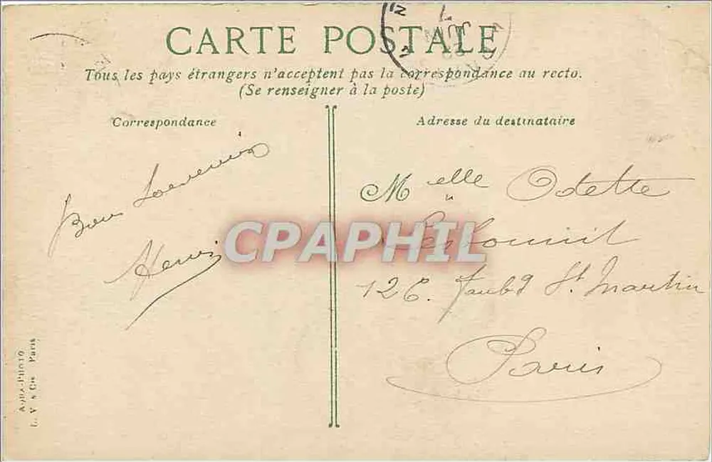 Bordeaux. Allées de Tourny — vista della piazza con fontana e negozio Mandarinet — editore non visibile - Verso
