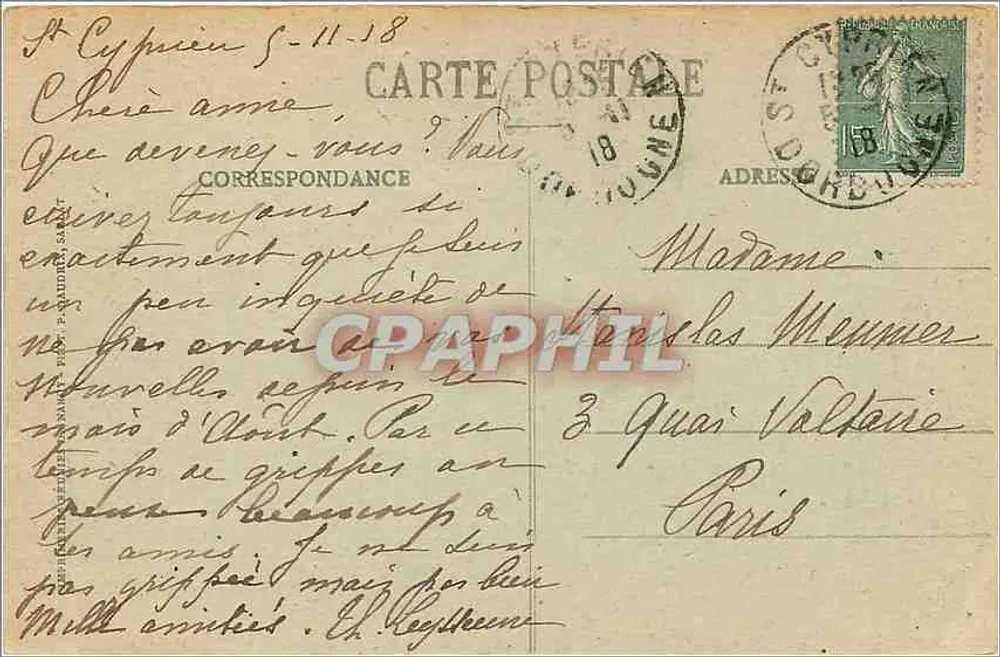 Die Ufer der Dordogne bei Beynac (im Sarladais) — Aufnahme von den Ilots — P.D.S. - Rückseite
