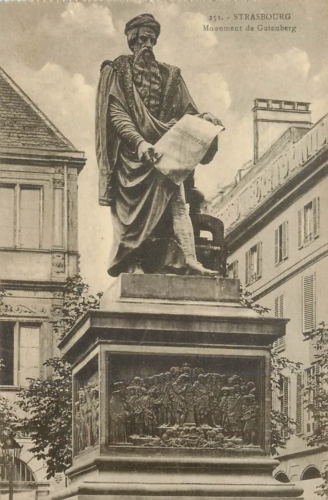 Strasbourg — Monument de Gutenberg — editor Marque, n° 253 - Frente