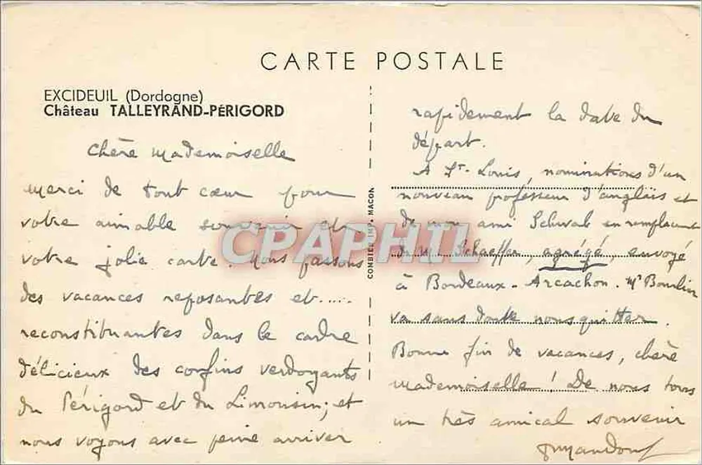 Château Talleyrand-Périgord — Excideuil (Dordogne) — éditeur Cim - Verso