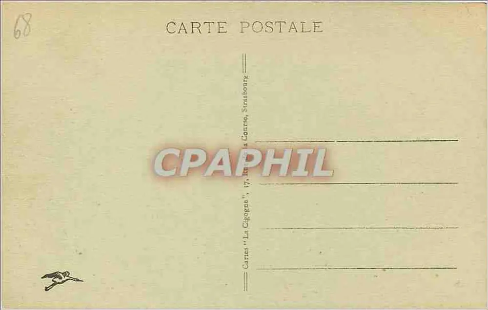 O Alto Kœnigsbourg — Entrada — Cartas 'La Cigogas', 17, rue de la Gare, Strasbourg - Verso