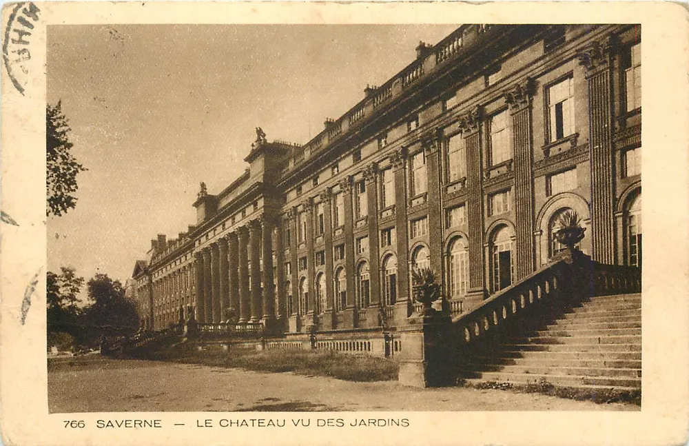 Saverne — El Castillo visto desde los jardines — Braun & Cie, Imp. Édit. Dornach - Anverso