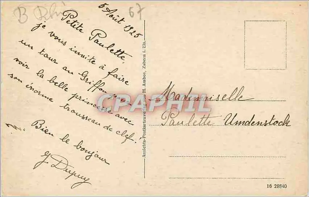 Saverne, vallée de la Zorn avec le Griffon — Zabern i. Els. Zorntal - Verso