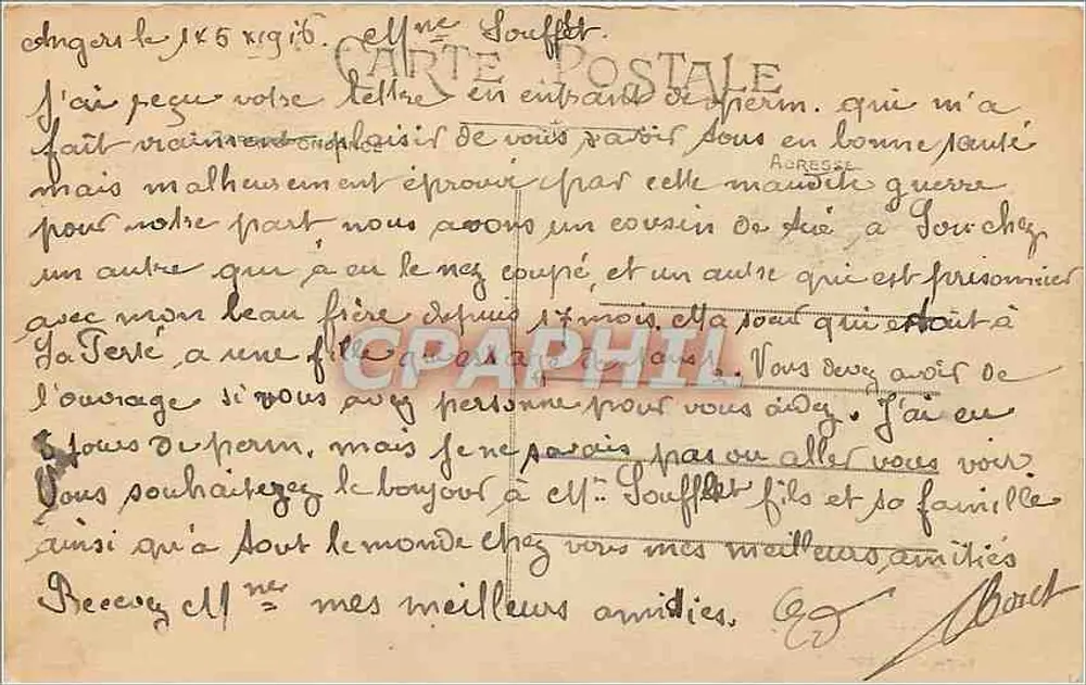 Angers — La Maine, Vue générale prise du Château — Édition A. Regat, n°25 - Verso