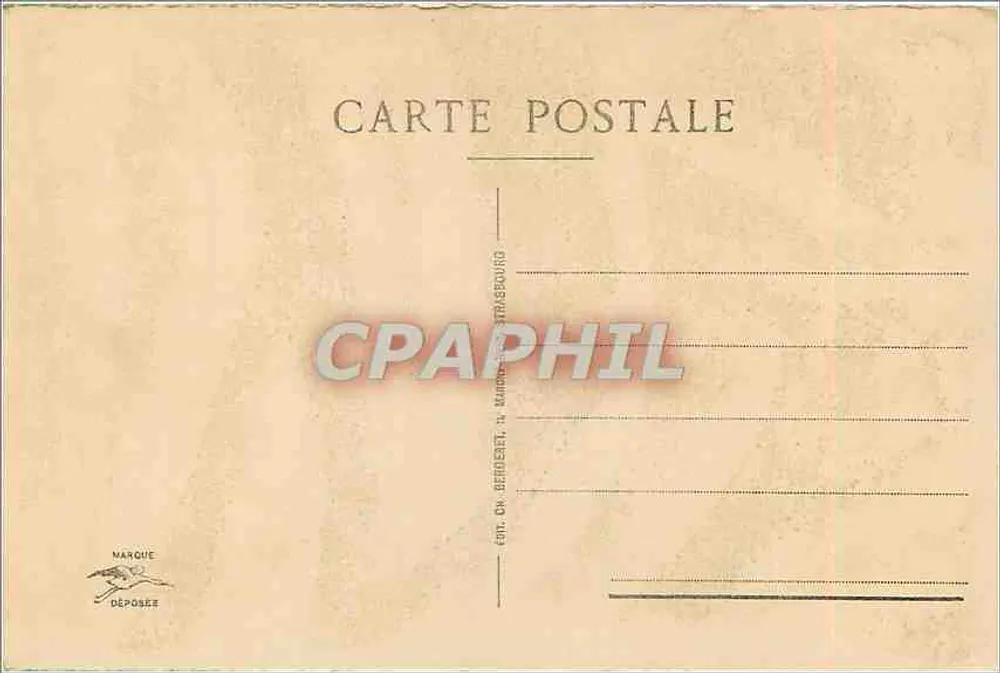 Strasbourg — Um Nid de Cigognes — Editor Ch. Berthelier, n° 601 - Verso