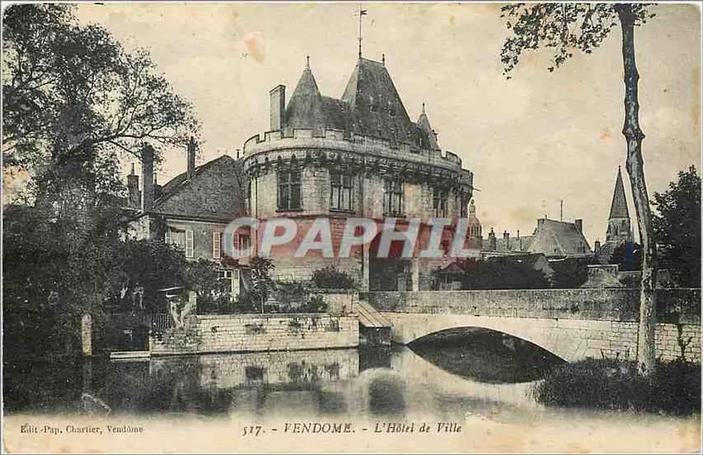 Vendôme - O Hotel de Ville — Édit-Pap. Chartier, Vendôme, n° 517 - Frente