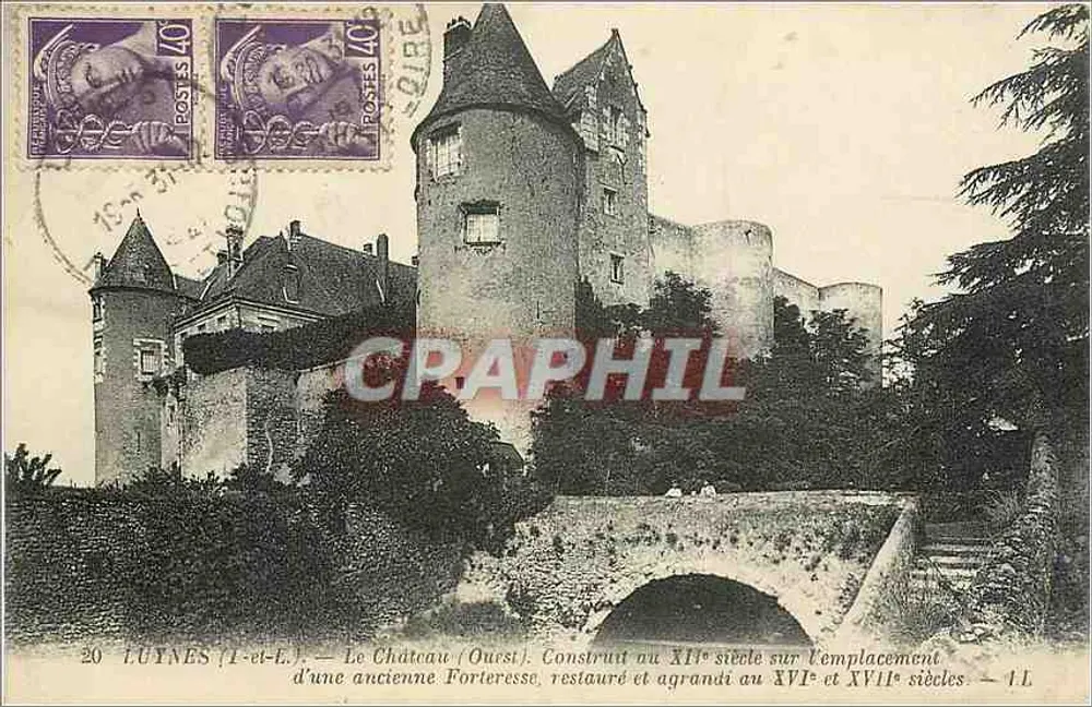 Luynes (Ille-et-Vilaine) — El Castillo (Oeste). Construido en el siglo XII sobre el lugar de una antigua fortaleza, restaurado y ampliado en los siglos XVI y XVII — 20 - Anverso
