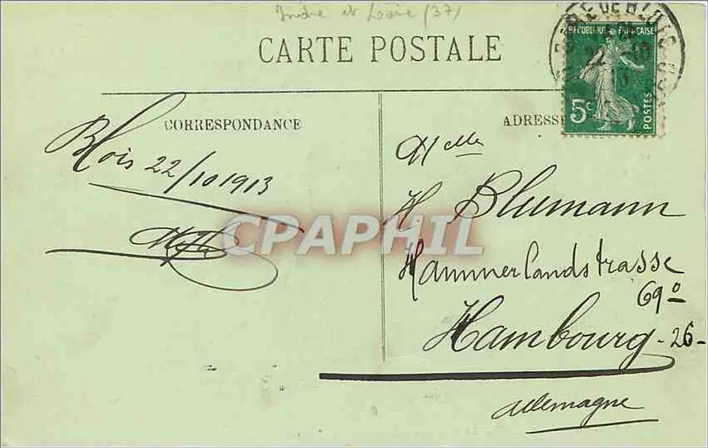 Langeais (Loire-Atlantique) — O Castelo (lado oeste) Século XV — LL. N° 48 - Verso