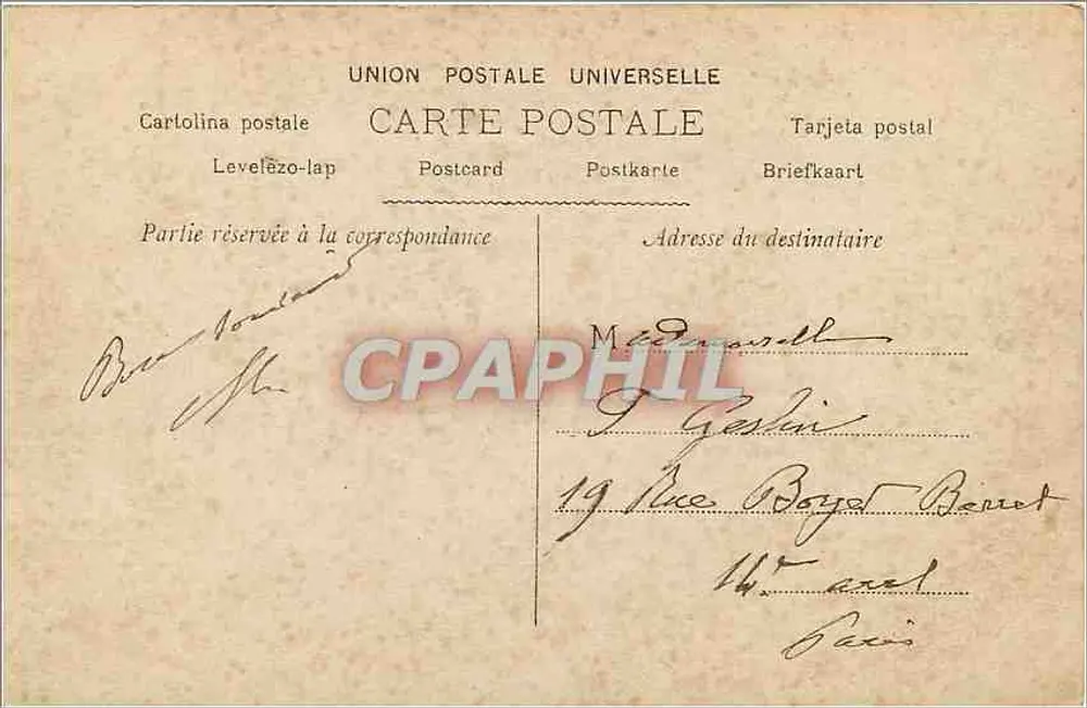 Castelos de Touraine — série de 9 vignettes — editor R. A. Landes - Verso