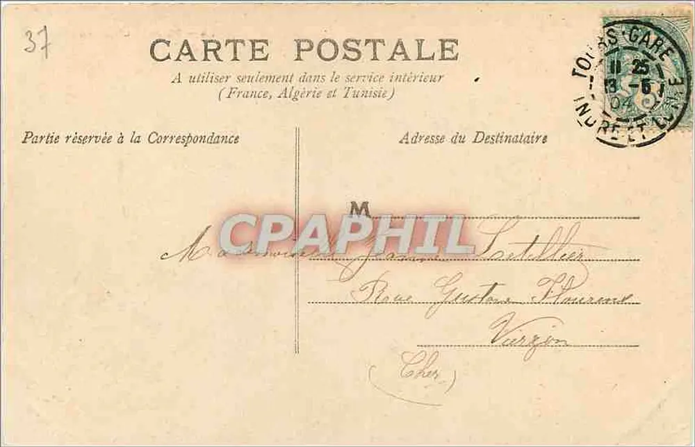 Tours - O Hotel de Ville — editor Imaties, n° 54 - Verso