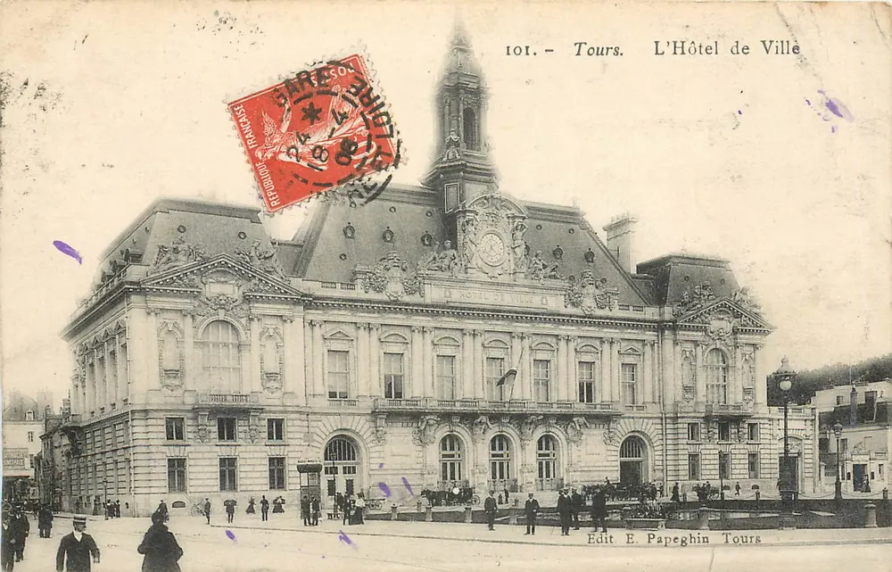 Tours — O Hotel de Ville — Edit. E. Papeghin Tours, n° 101 - Frente