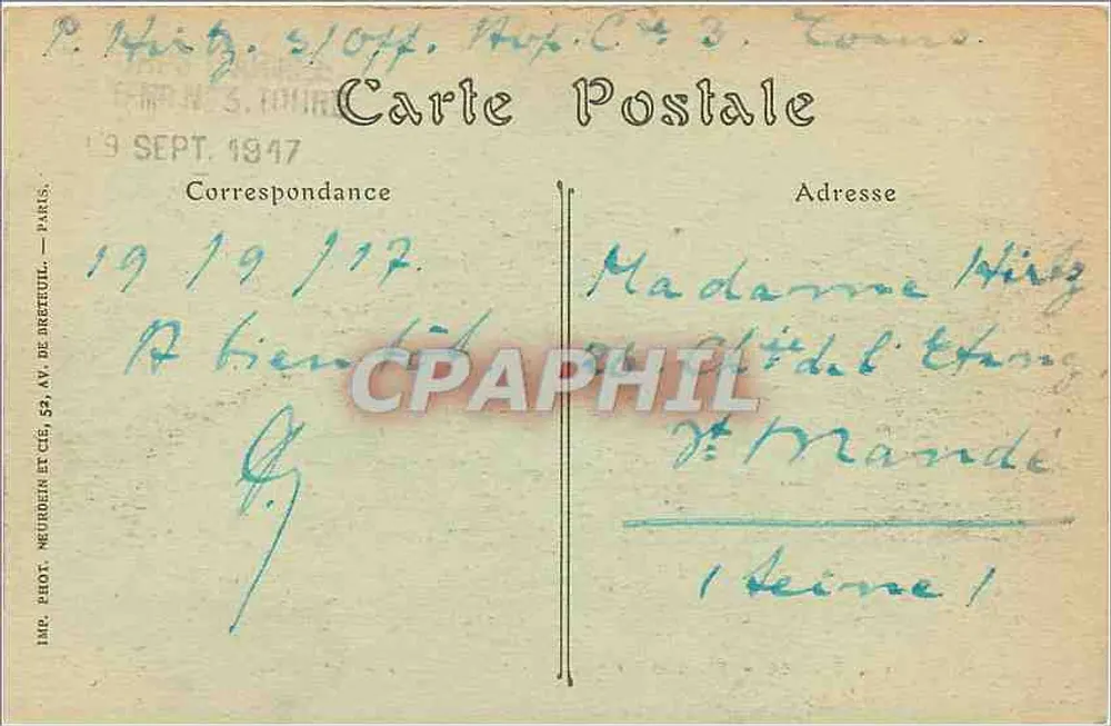 Tours — Place des Arts et pont de pierre — ND. Phof. - Verso