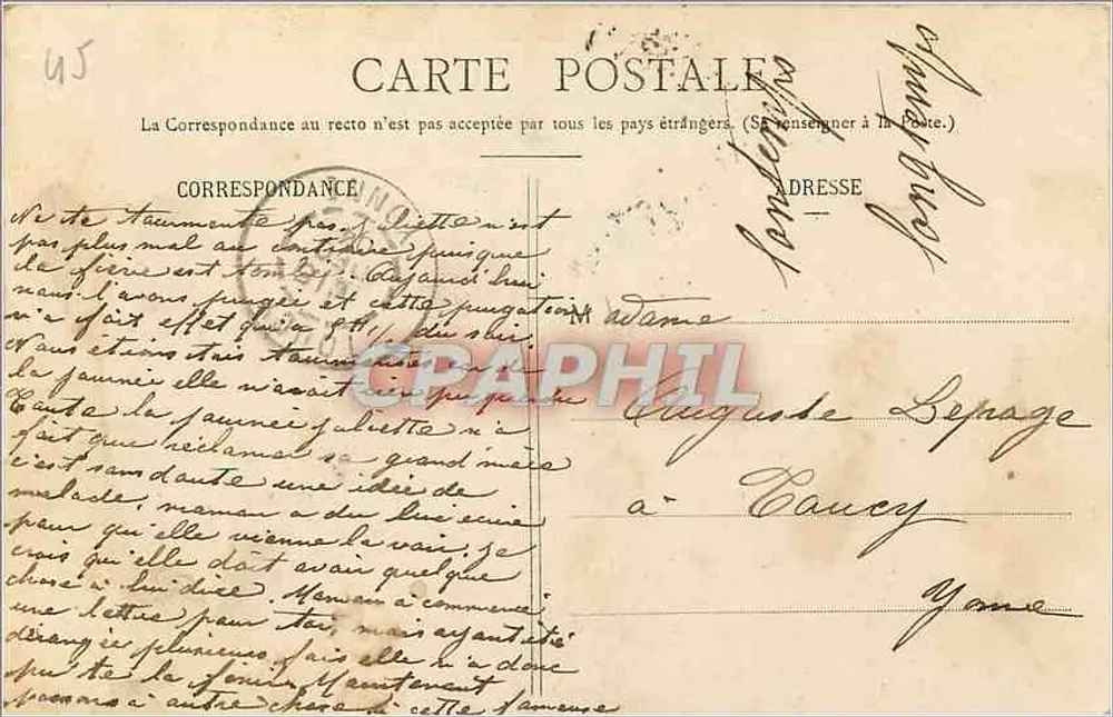 Rond Courtenay - Kasteel van het Râtelet — Huguet, Jules - Cliché Valène - Achterkant
