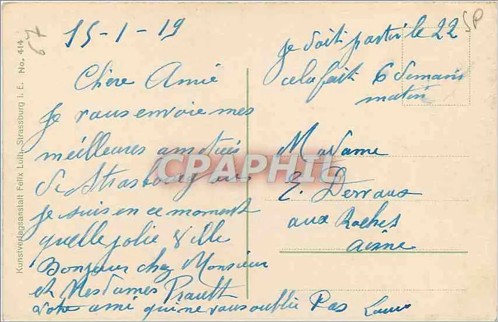 Estrasburgo. O Teatro — Strassburg i. E. Theater — editor Kunstgewerbeschule - Verso