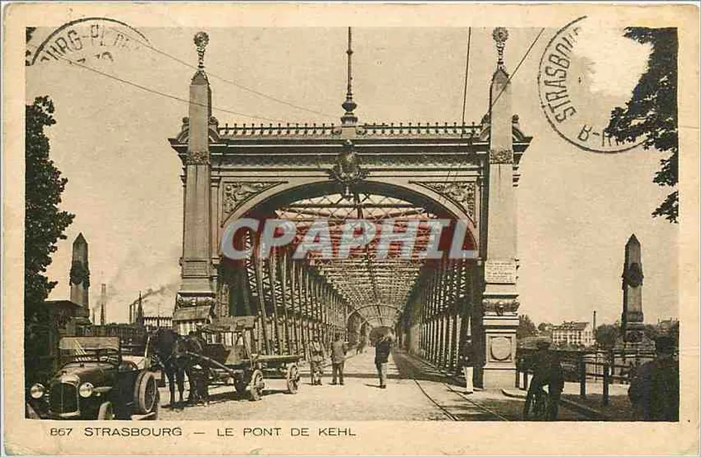Estrasburgo — O Ponte de Kehl — editor Braun & Cie, n° 867 - Frente