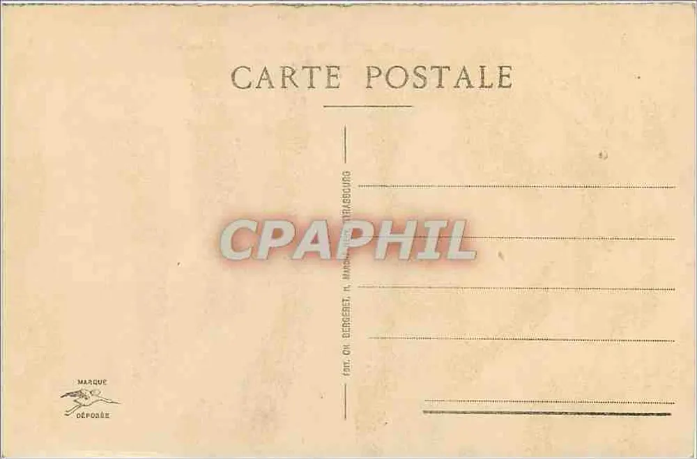 Strasbourg - Rue du Bain-aux-Plantes — vue de la rue et du canal avec bâtiments à colombages — éditeur Marque Déponax - Verso