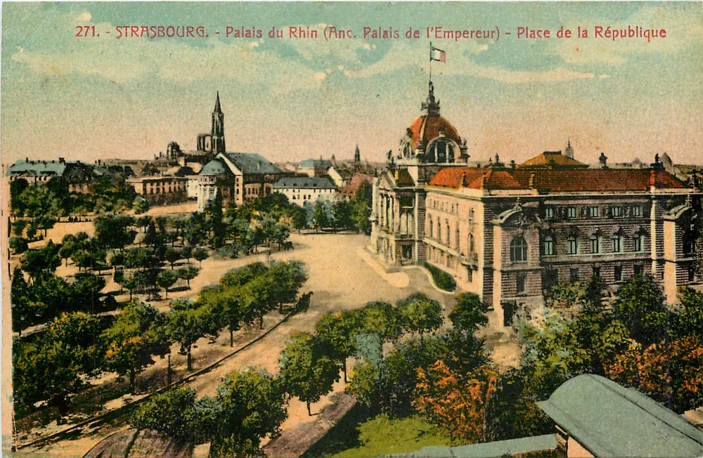 Strasbourg - Palácio do Reno (Antigo Palácio do Imperador) - Praça da República - Frente