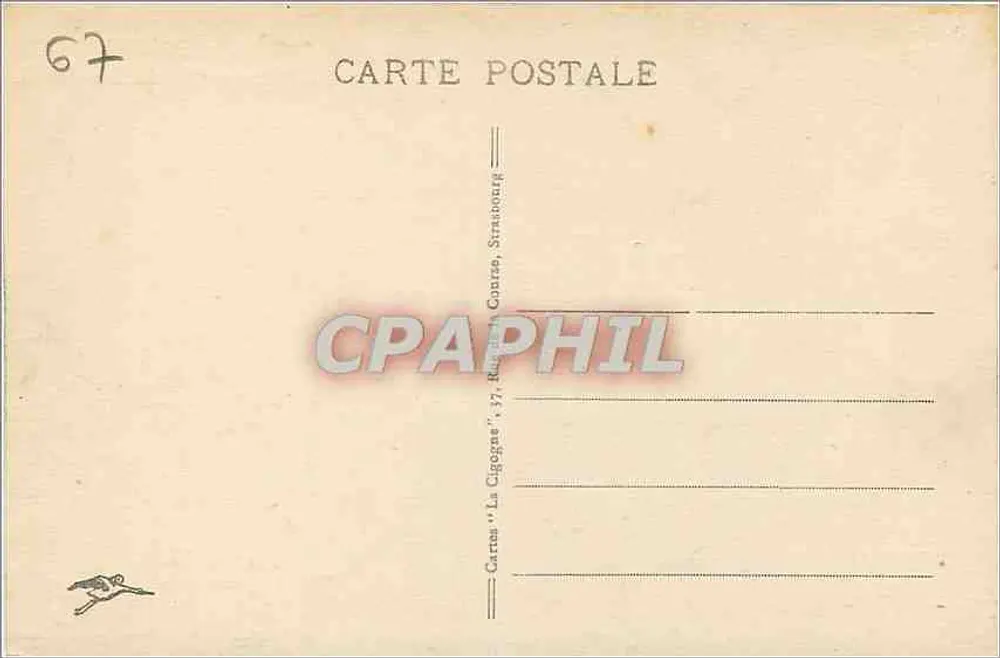 Strasbourg — Église Saint-Paul et Pont de l'Université — Cartes 'La Cigogne', 17, Rue de la Course, Strasbourg - Verso