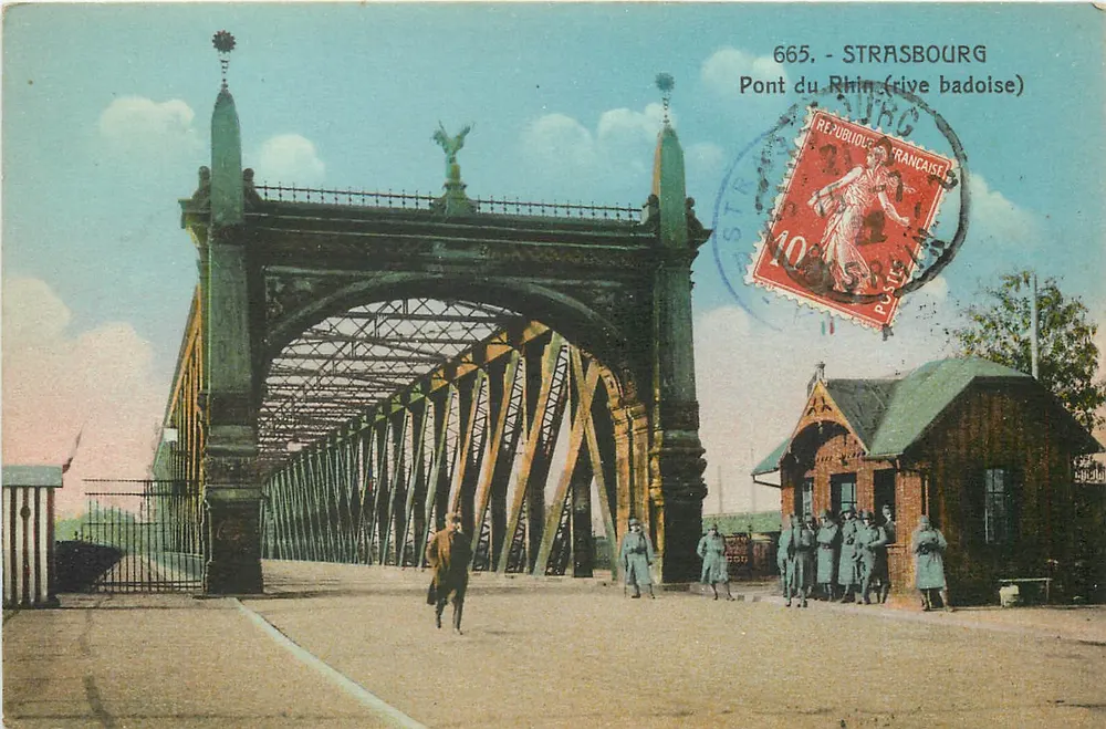 Estrasburgo - Ponte do Reno (margem badense) — n° 665 — editor não visível - Frente