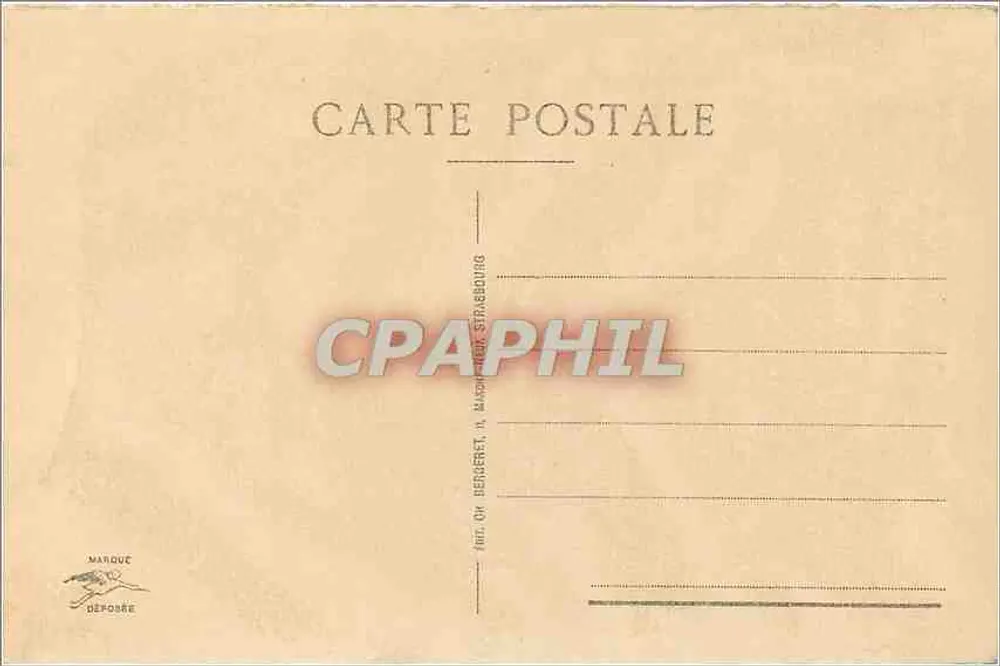 Estrasburgo - A Catedral — vista da ponta e da fachada — editor Marque Dépôrée, n°2 - Verso