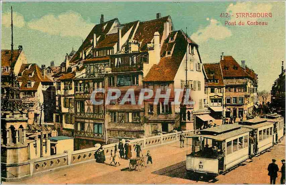 Estrasburgo - Ponte do Corvo — editor Ch. Bergeret, n° 412 - Frente