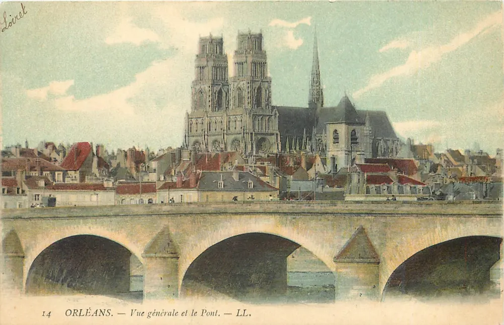 Orléans — Vue générale et le Pont — éditeur LL. n°14 - Recto