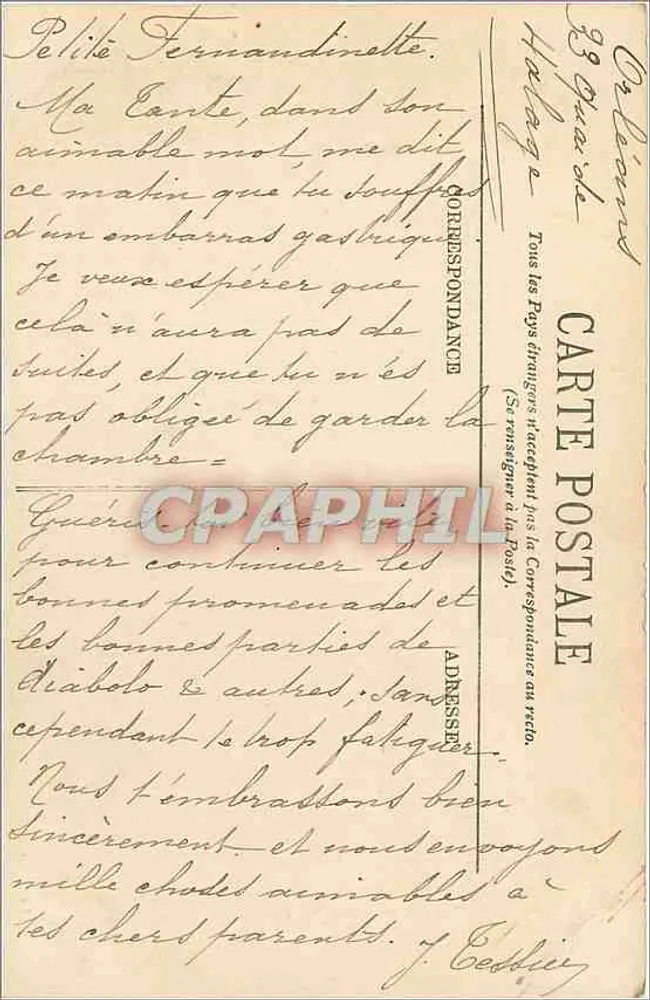 Orléans — Vue générale et le Pont — éditeur LL. n°14 - Verso
