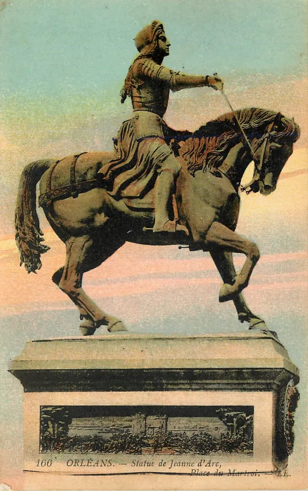 Orléans — Estátua de Joana d'Arc — Praça do Martroi — Editor L.L. n°160 - Frente